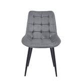 Quadra Dining Chair - Grey Velvet